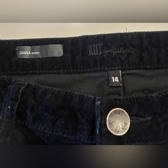 KUT from the Kloth Women’s Black Diana Skinny Corduroy Jeans. Size 14 - Picture 4 of 4
